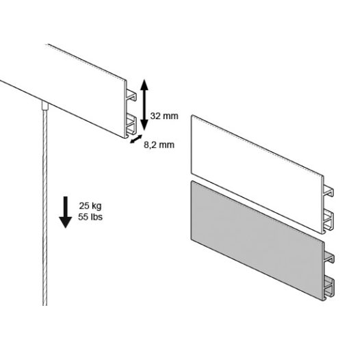 Clip Max sín képfüggesztő rendszerhez - fehér 200 cm