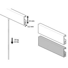Clip sín képfüggesztő rendszerhez - ezüst 200 cm