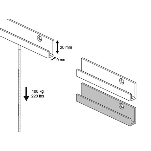 J Max sín képfüggesztő rendszerhez - ezüst 300 cm