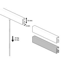 Mini sín képfüggesztő rendszerhez - ezüst 200 cm